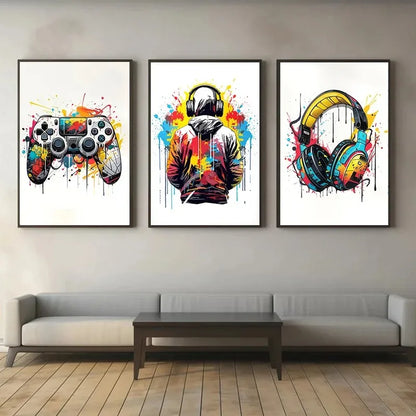 Abstract Colourful Graffiti Gaming Canvas