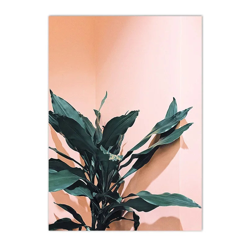 nordic minimalist abstract morning sun plant tree canvas