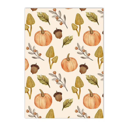 hello fall pumpkin and autumn leaves seasonal canvas