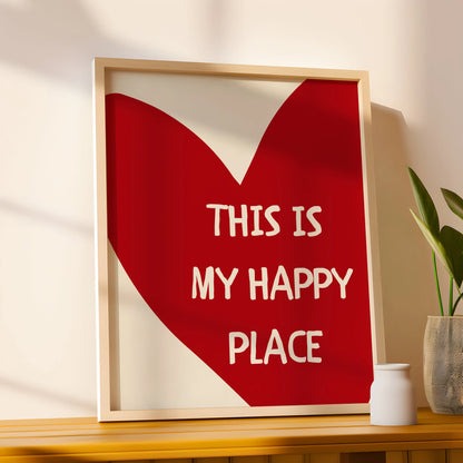 “This Is My Happy Place” Red Heart Canvas Print