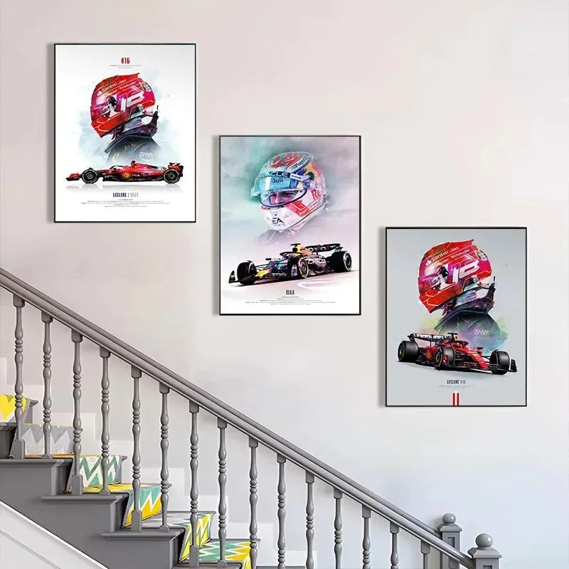 Colorful Racer Car Canvas