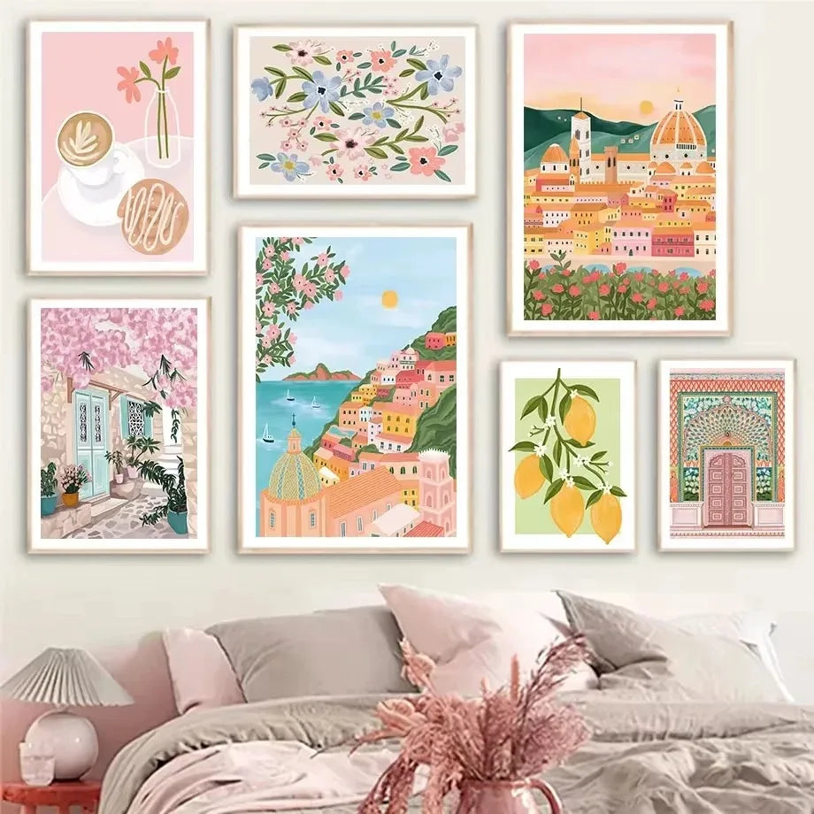 Moroccan Parrot & Lemon Flower Canvas