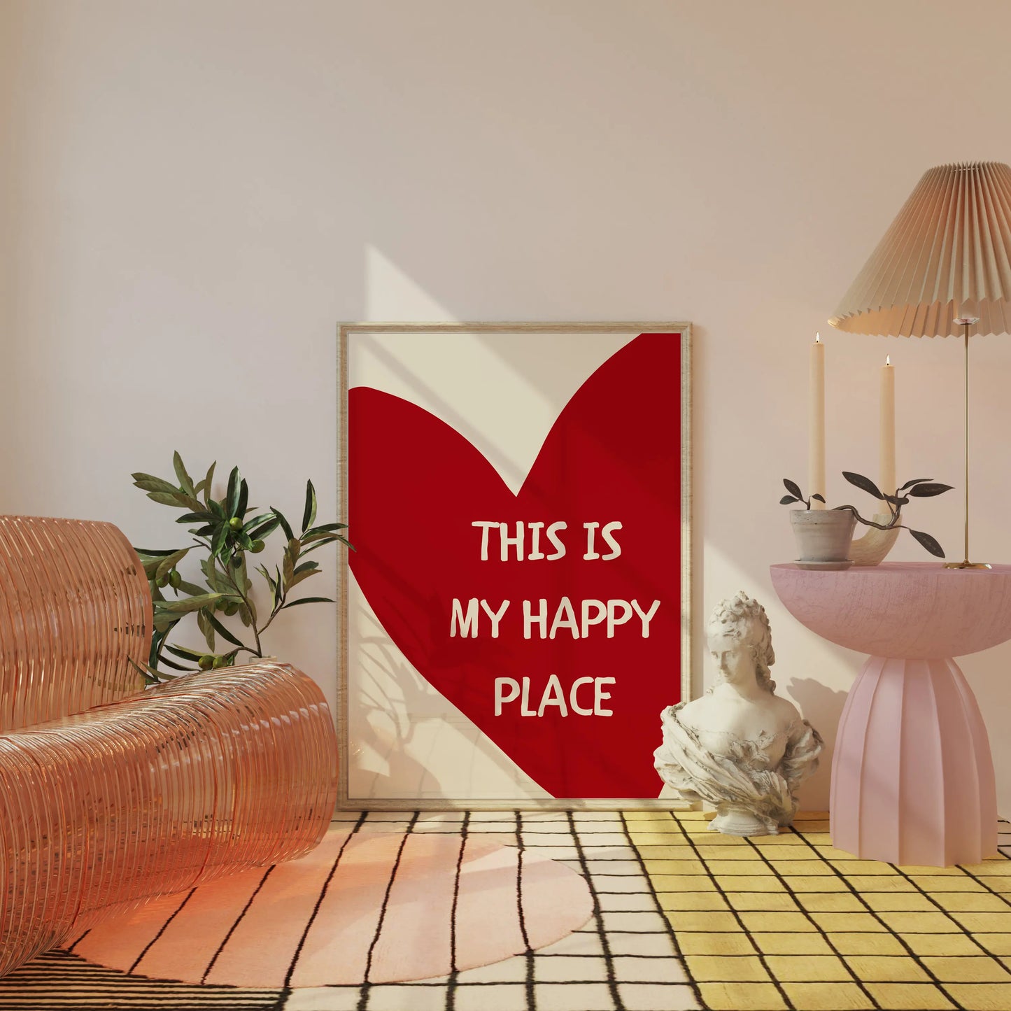 “This Is My Happy Place” Red Heart Canvas Print