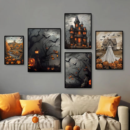 Vintage Dark Halloween Canvas Prints