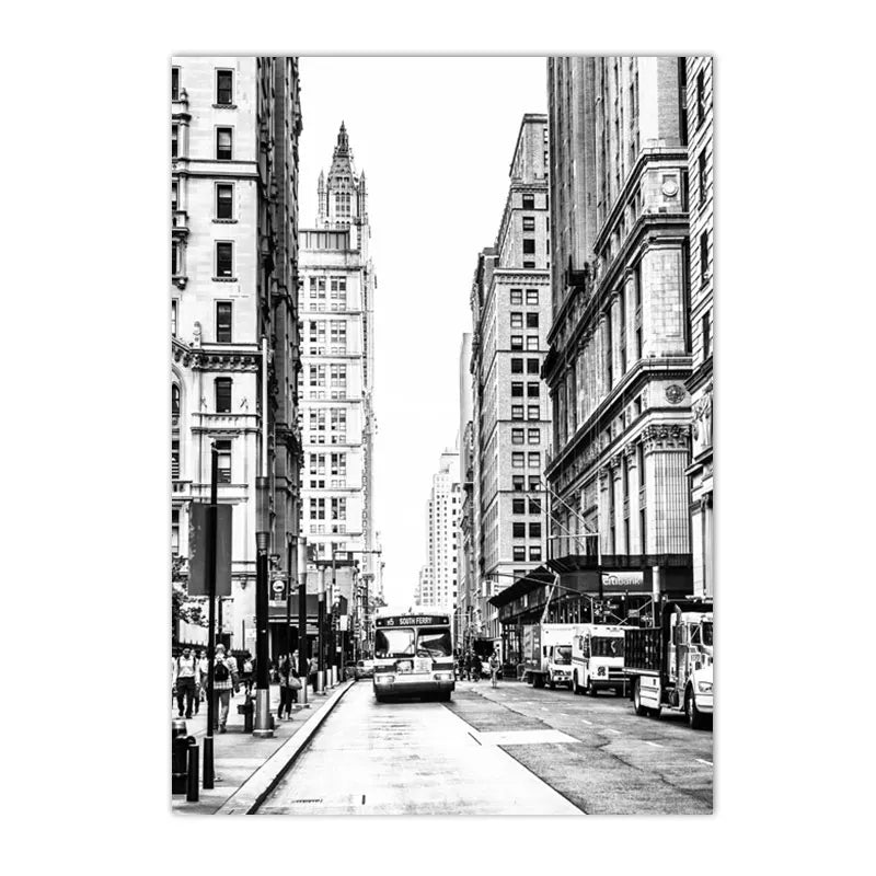 Black and White World Cities Canvas Print