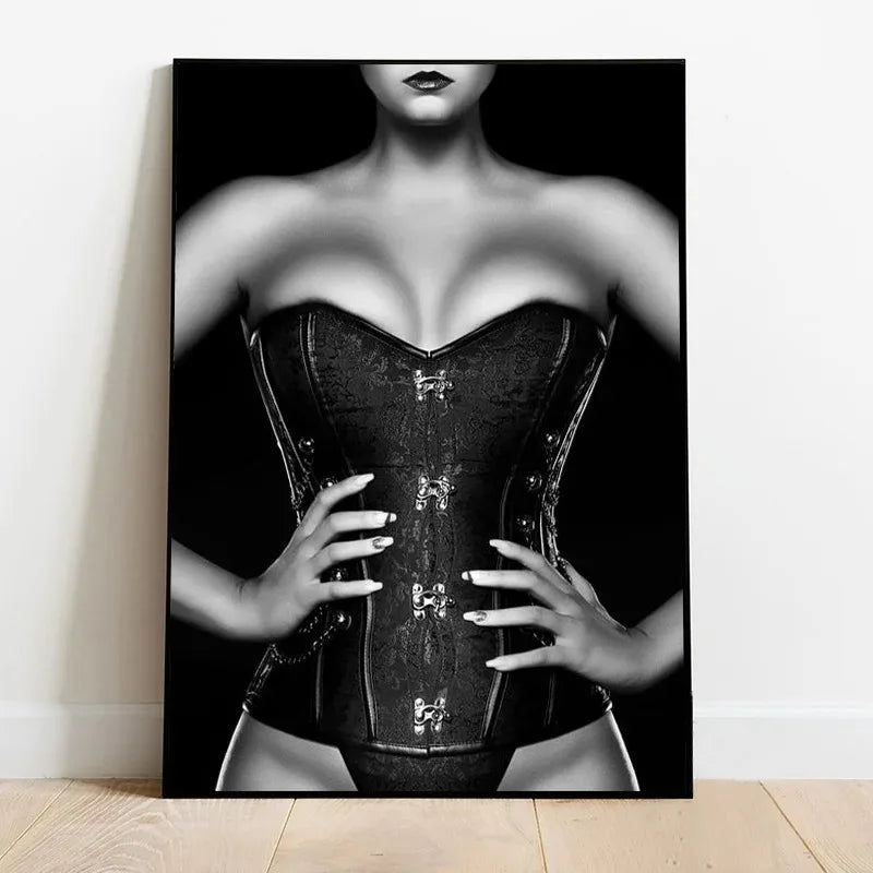 tasteful black and white nude figure canvas wall art
