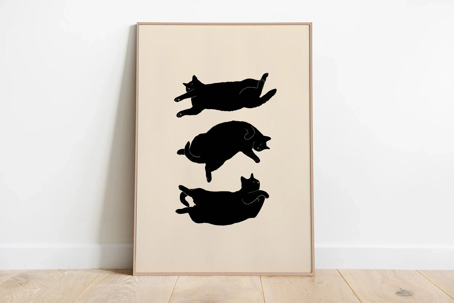 minimal abstract cartoon cat illustration canvas