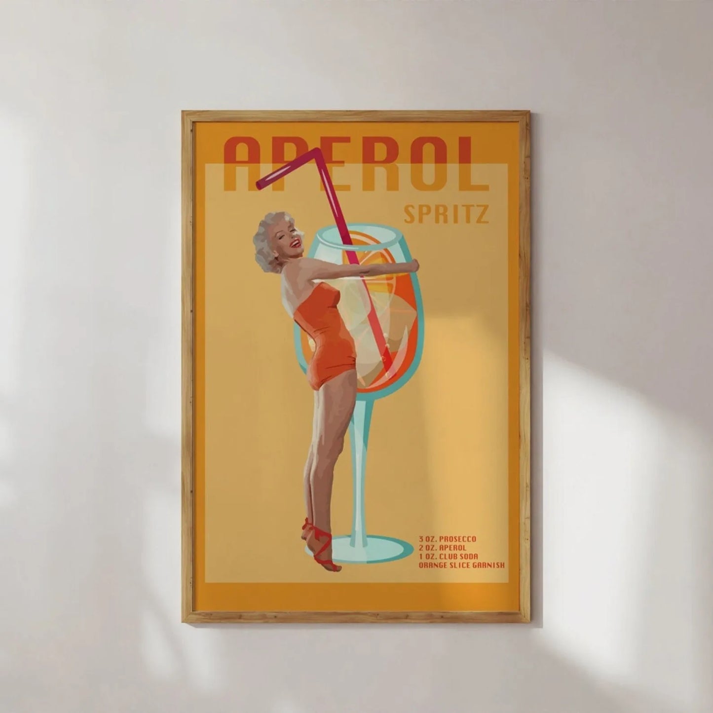 Vintage cocktail alphabet retro bar canvas wall art