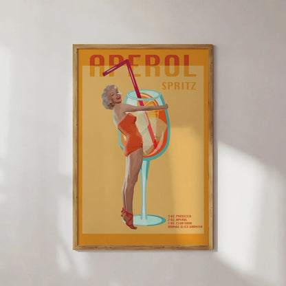 Vintage cocktail alphabet retro bar canvas wall art