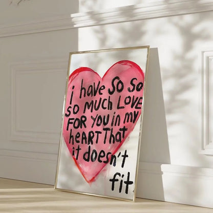 romantic quote so much love unframed canvas wall art