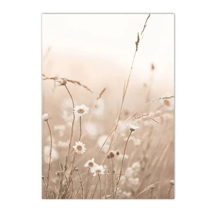 beige coastal canvas with flowers grass and bicycle