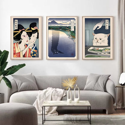Japanese Meme Ukiyo-e Canvas Prints Collection