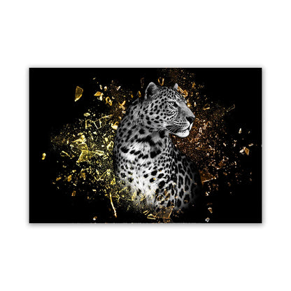 Modern Black Lion & Safari Animals Canvas