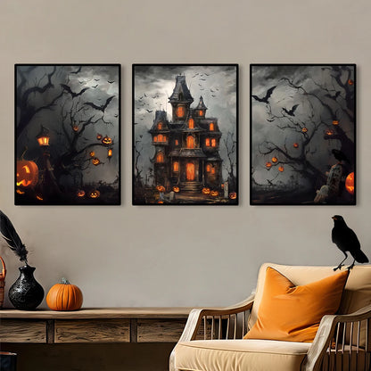 Vintage Dark Halloween Canvas Prints