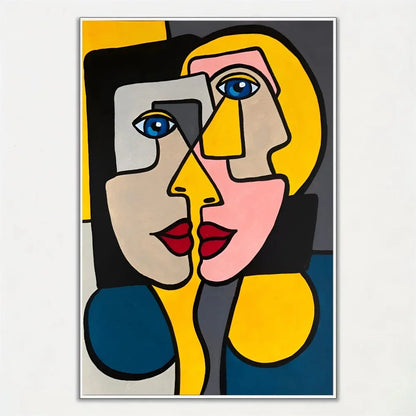 Cubist figures abstract Picasso-style canvas wall art