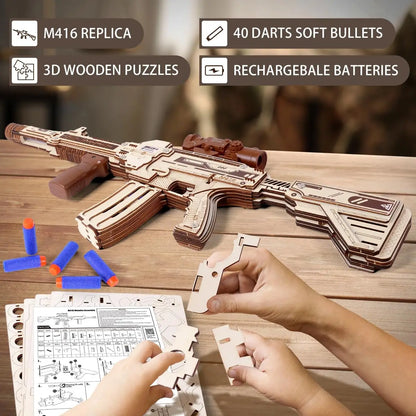 VATOS 3D Kids DIY Wooden Puzzle Model Gun