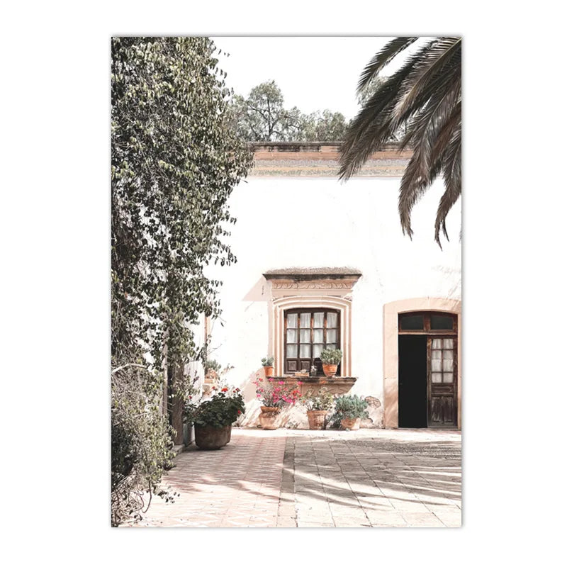 Puglia landscape with olive trees and ancient buildings canvas wall art