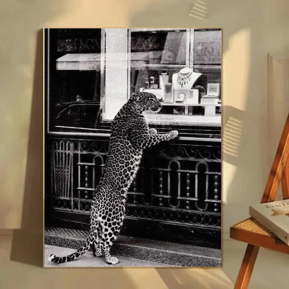 Black & White Fashion Leopard Canvas