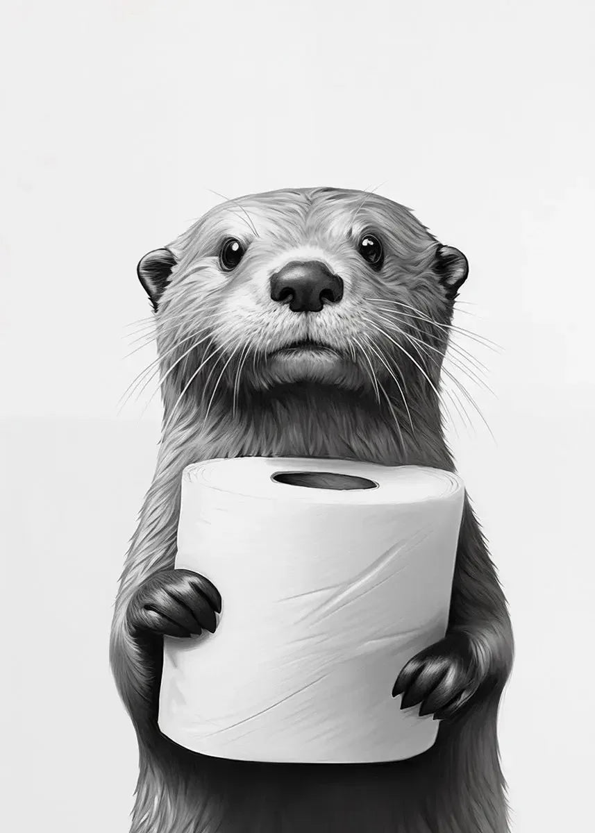 Funny Animal Bathroom Canvas Print