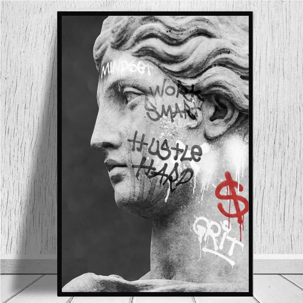 Graffiti David Bust Canvas Print