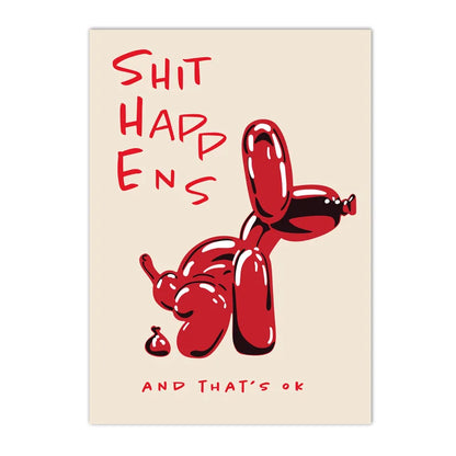 Shit Happens Balloon Dog Canvas Print
