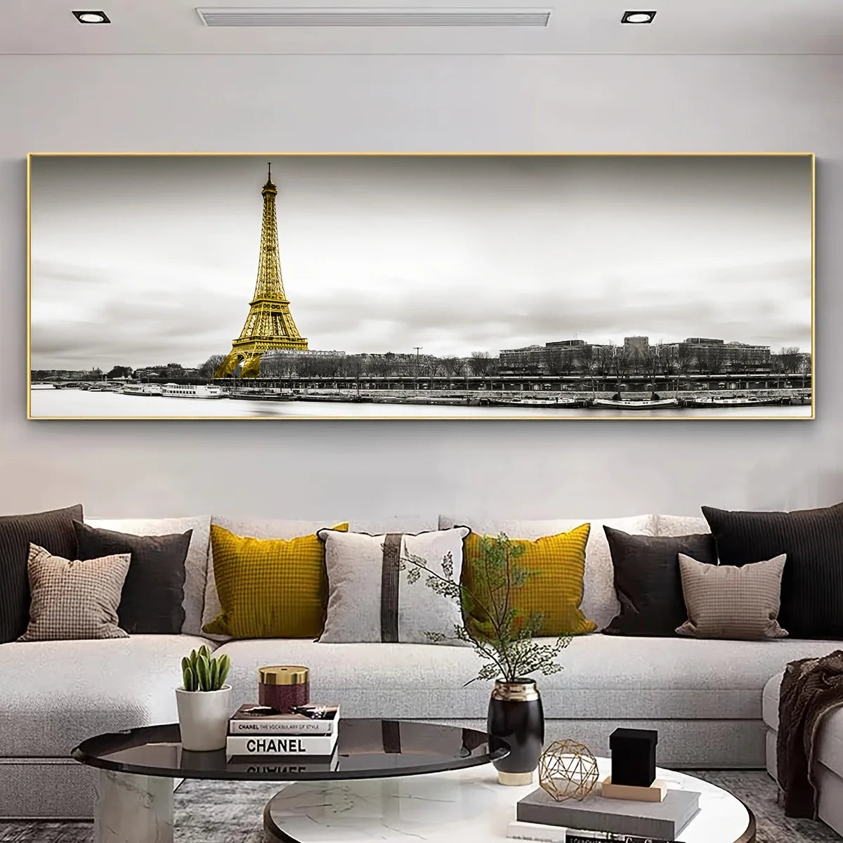 unframed eiffel tower paris landscape canvas poster