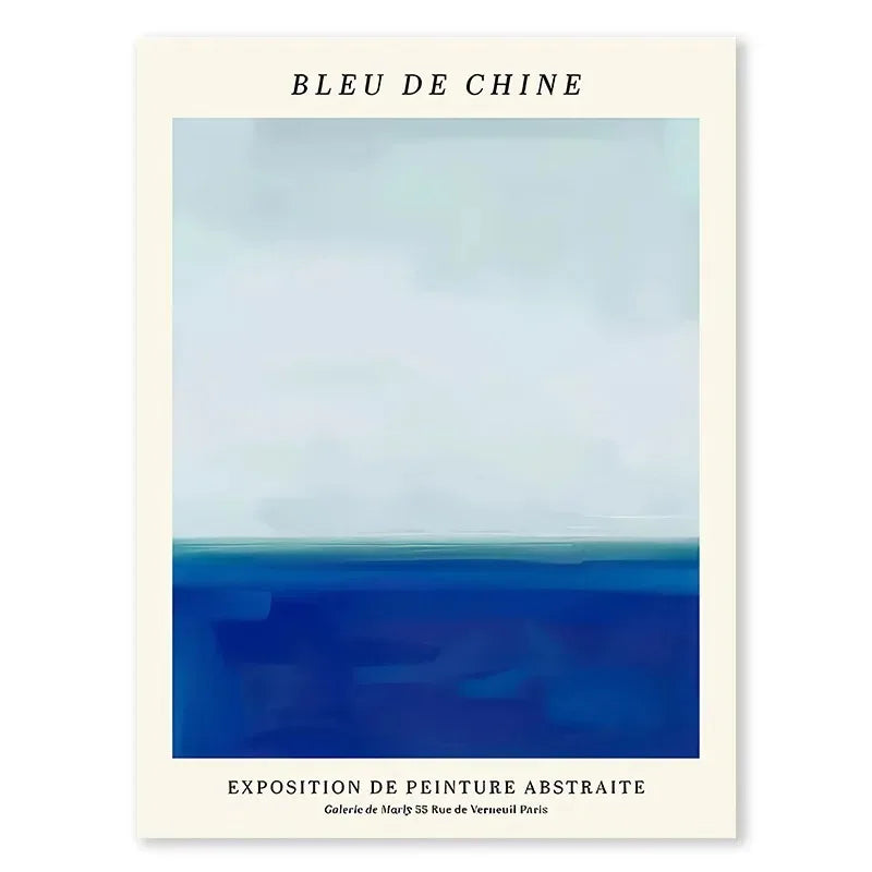 Nordic Abstract Blue Silhouette Canvas