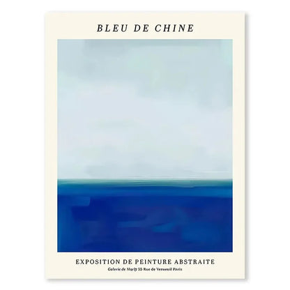 Nordic Abstract Blue Silhouette Canvas