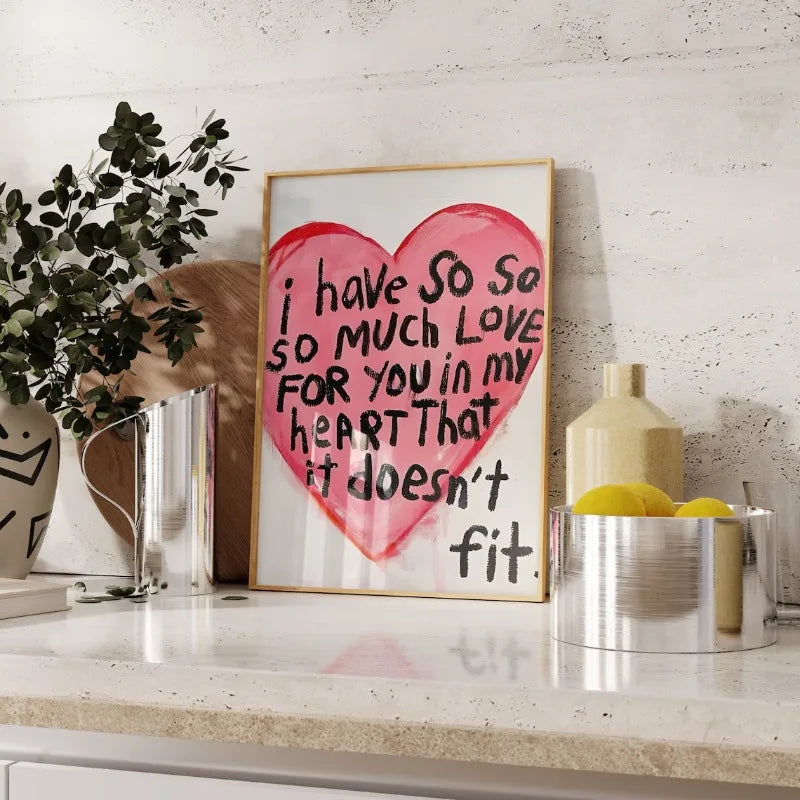 romantic quote so much love unframed canvas wall art