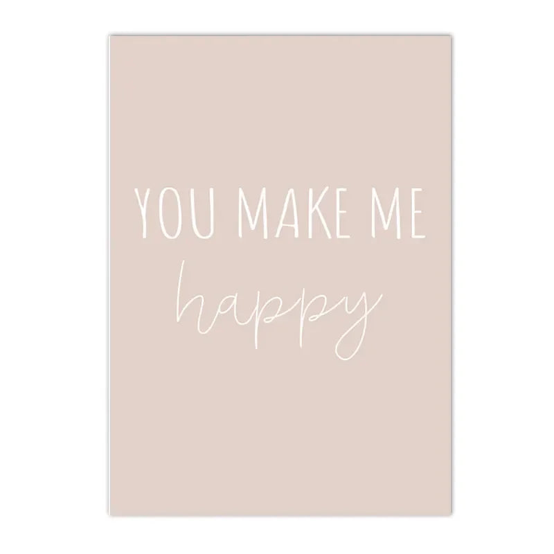 Nordic kids canvas with rainbow, sun, clouds and pink flowers