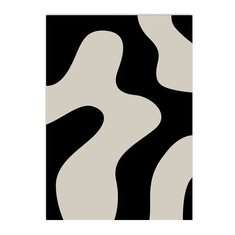 minimalist black and white abstract Nordic canvas