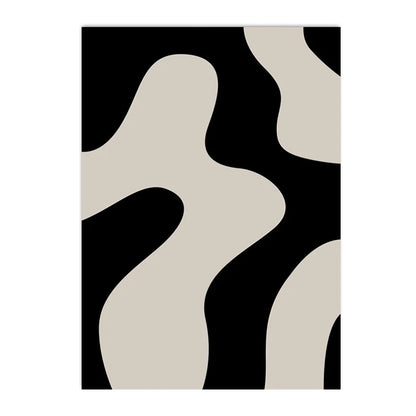 minimalist black and white abstract Nordic canvas