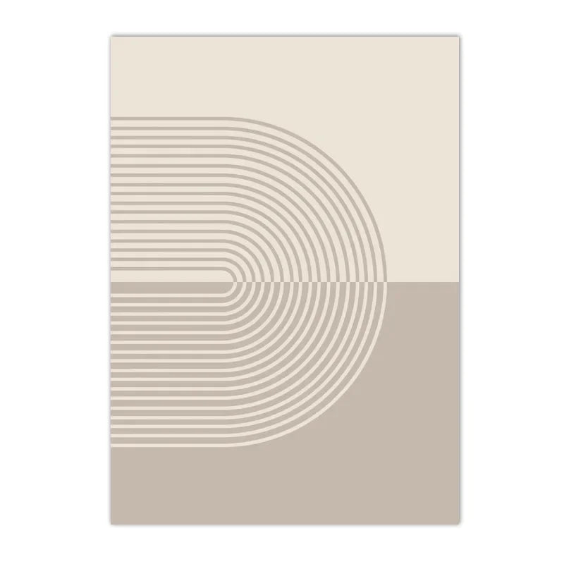 minimalist beige abstract line art canvas wall print