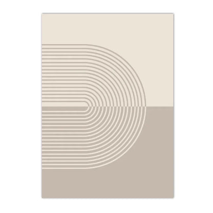 minimalist beige abstract line art canvas wall print