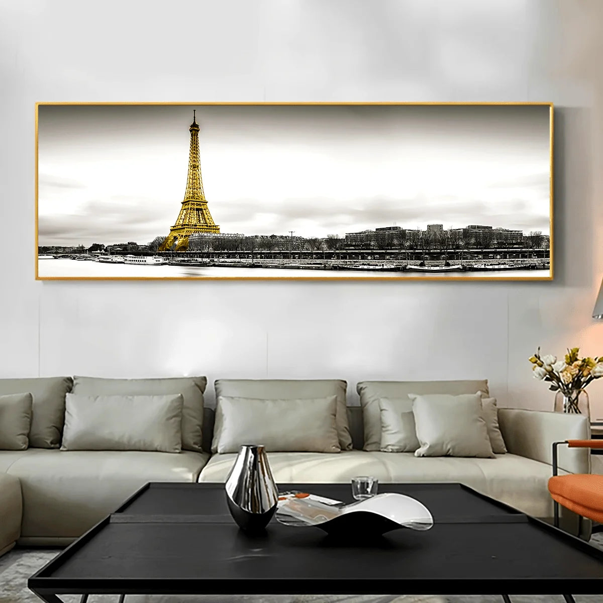 unframed eiffel tower paris landscape canvas poster