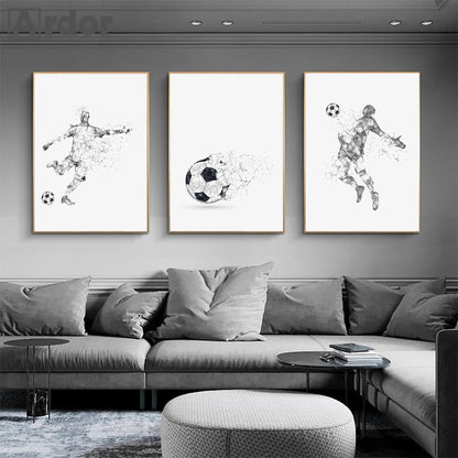minimal abstract football themed canvas for teens