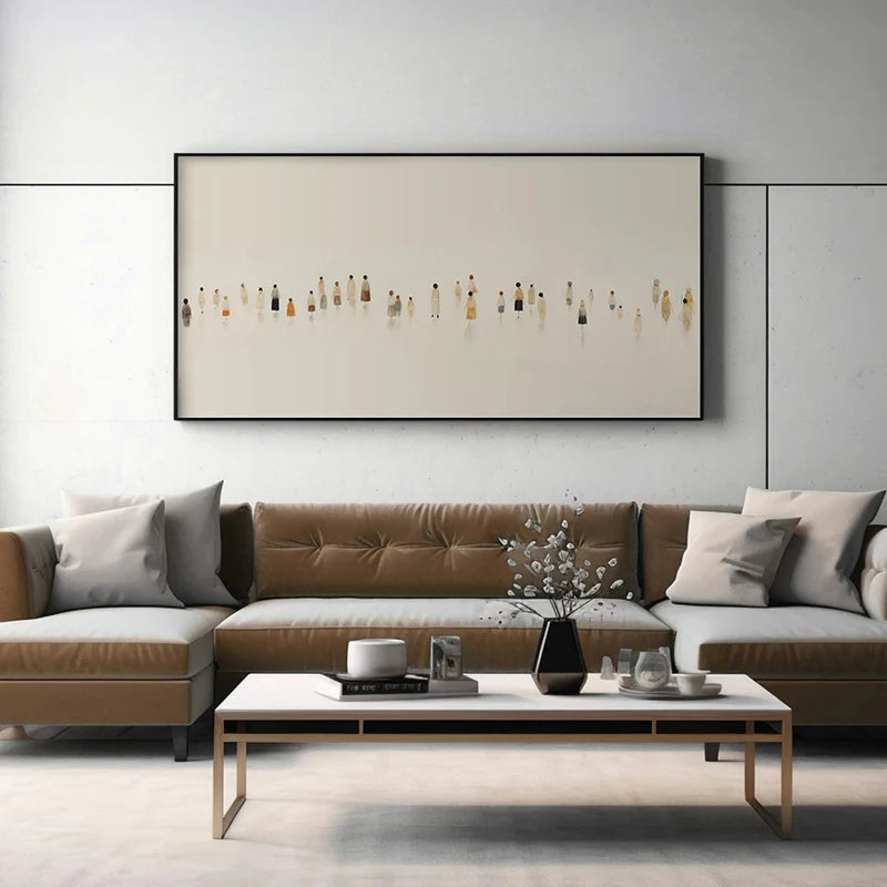 minimalist color abstract wide horizontal oil effect canvas