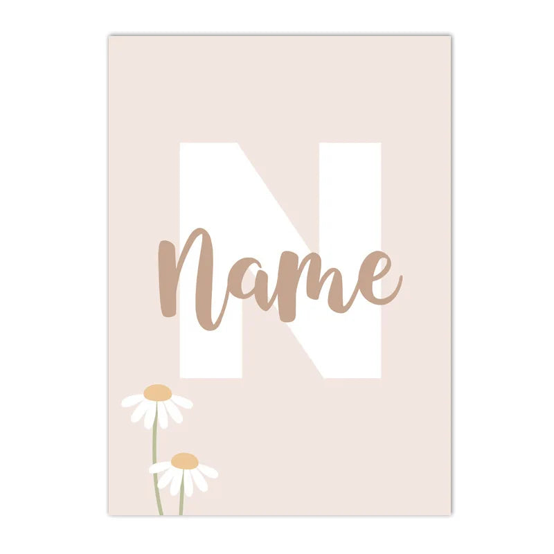 Personalized Pink Daisy Canvas Print