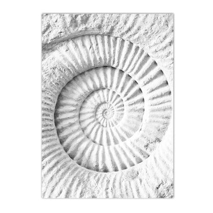 black and white sea waves with coconut tree shells starfish coastal canvas