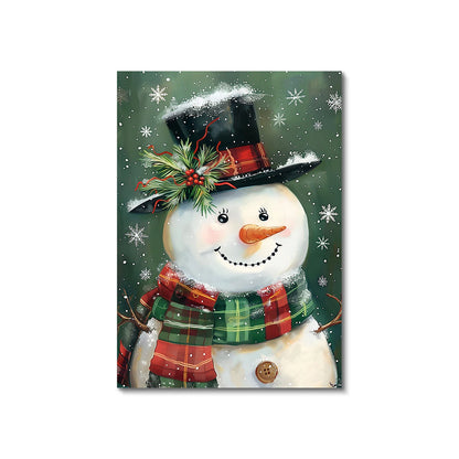 Christmas canvas with polar bear, Santa and snowman