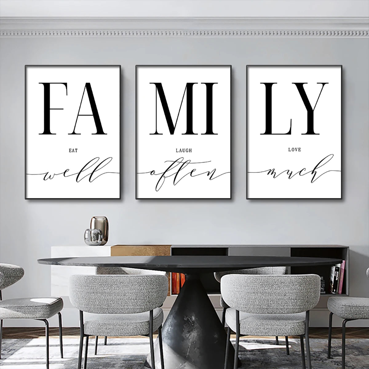 "Family" Quote Wall Art - Set Of 3