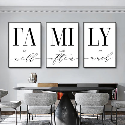 "Family" Quote Wall Art - Set Of 3