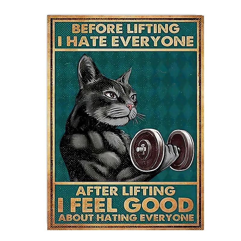 funny black cat are you pooping bathroom canvas sign