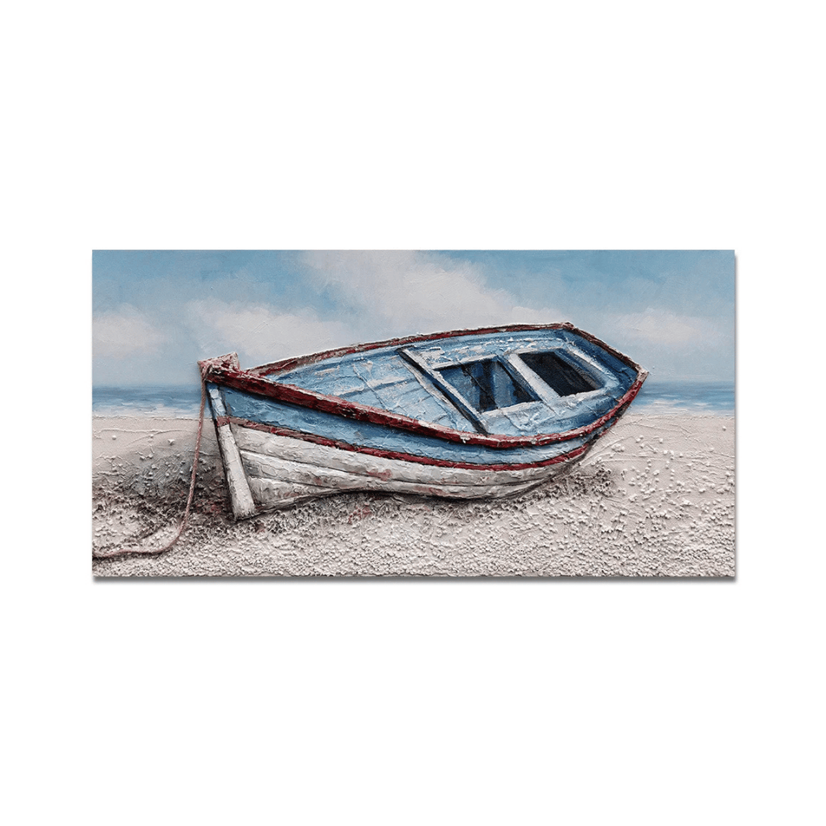 Weathered Blue Rowboat Canvas Print
