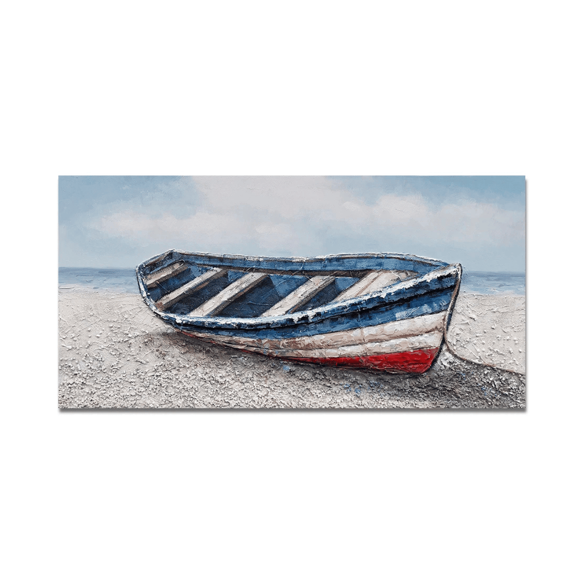 Harbour Blue Rowboat Canvas Print