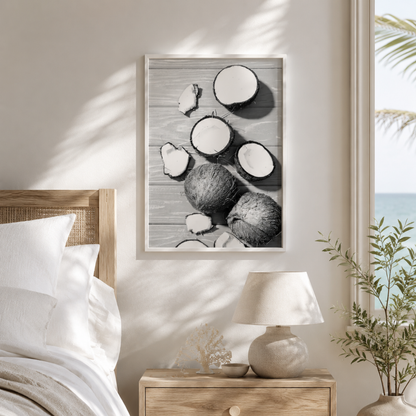 Coconut Still Life Coastal Canvas Print