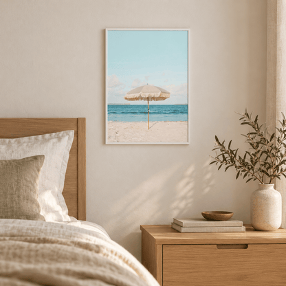 Blush Beach Parasol Canvas Print