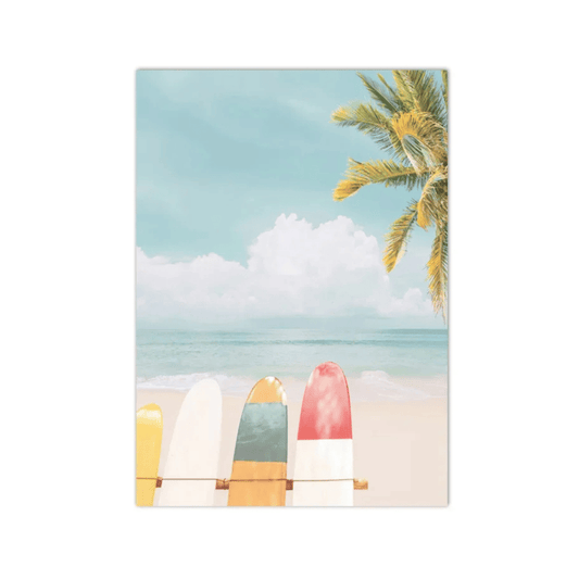 Pastel Surfboard Beach Canvas Print