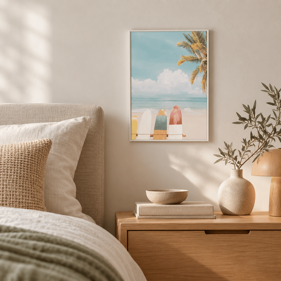 Pastel Surfboard Beach Canvas Print