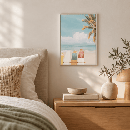 Pastel Surfboard Beach Canvas Print